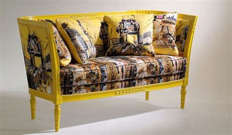 versace end couch yellow.